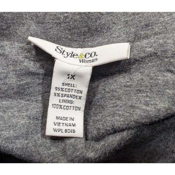 Style & Co Moto Jacket Gray Cotton Blend Women's Size 1X - Picture 6 of 8